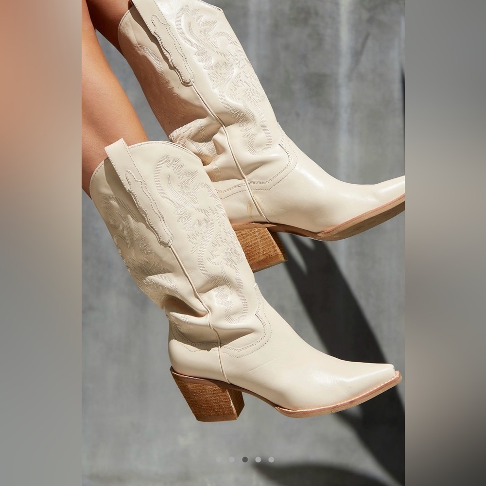New without box Jeffrey Campbell Dagget Western Boots Color Latte Size 10 - Picture 2 of 6
